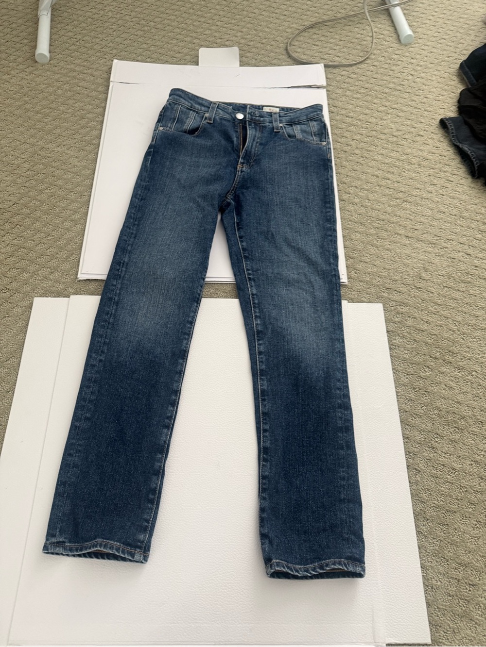 AG Adriano Goldschmied Straight Leg Jeans in Indigo Blue